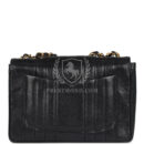 Vintage Chanel Jumbo Classic Mademoiselle Vertical Flap Black Caviar Gold Hardware