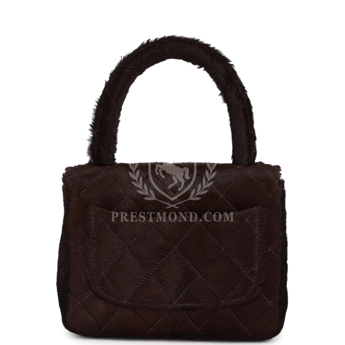 Vintage Chanel Micro Kelly Child Dark Brown Pony Hair Gold Hardware — изображение 4