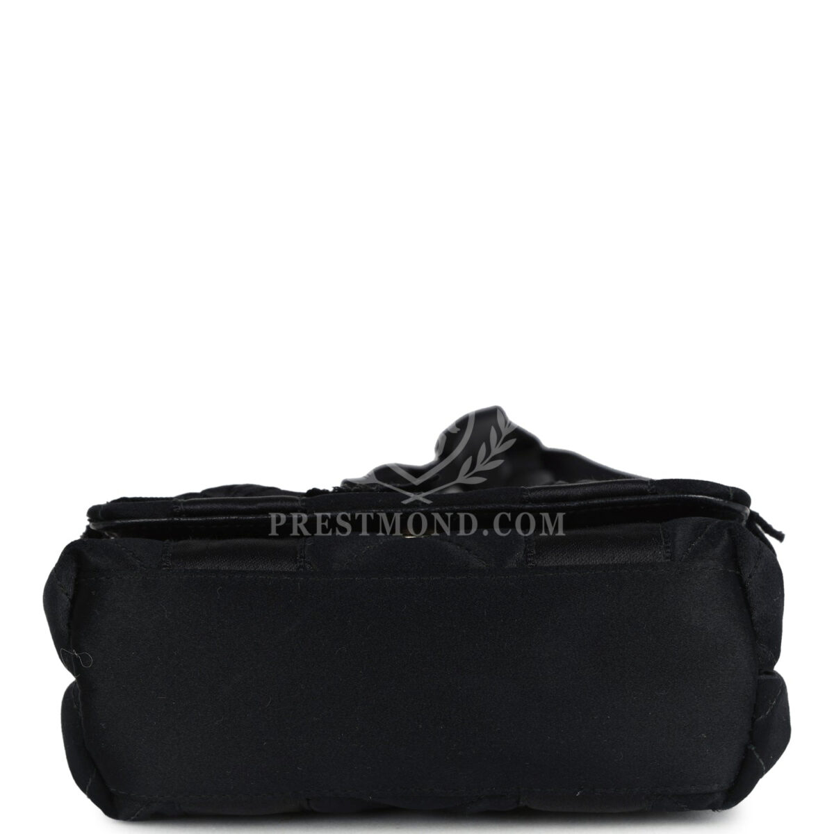 Vintage Chanel Mini Bow Shoulder Bag Black Satin Gold Hardware — изображение 6