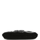 Vintage Chanel No. 5 Camelia Pochette Black Velvet Silver Hardware