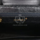 Vintage Chanel Large Kelly Rope Black Woven Gold Hardware