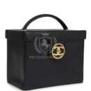Vintage Chanel Large Box Vanity Bag Black Caviar Gold Hardware