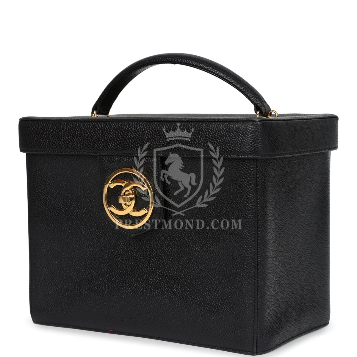 Vintage Chanel Large Box Vanity Bag Black Caviar Gold Hardware — изображение 5