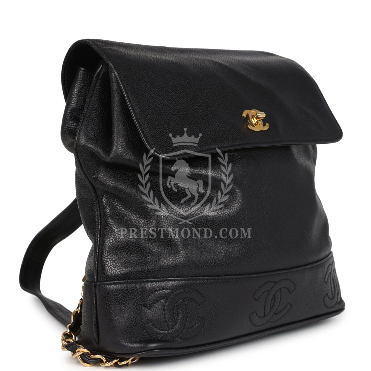 Vintage Chanel Medium CC Backpack Black Caviar Gold Hardware — изображение 2