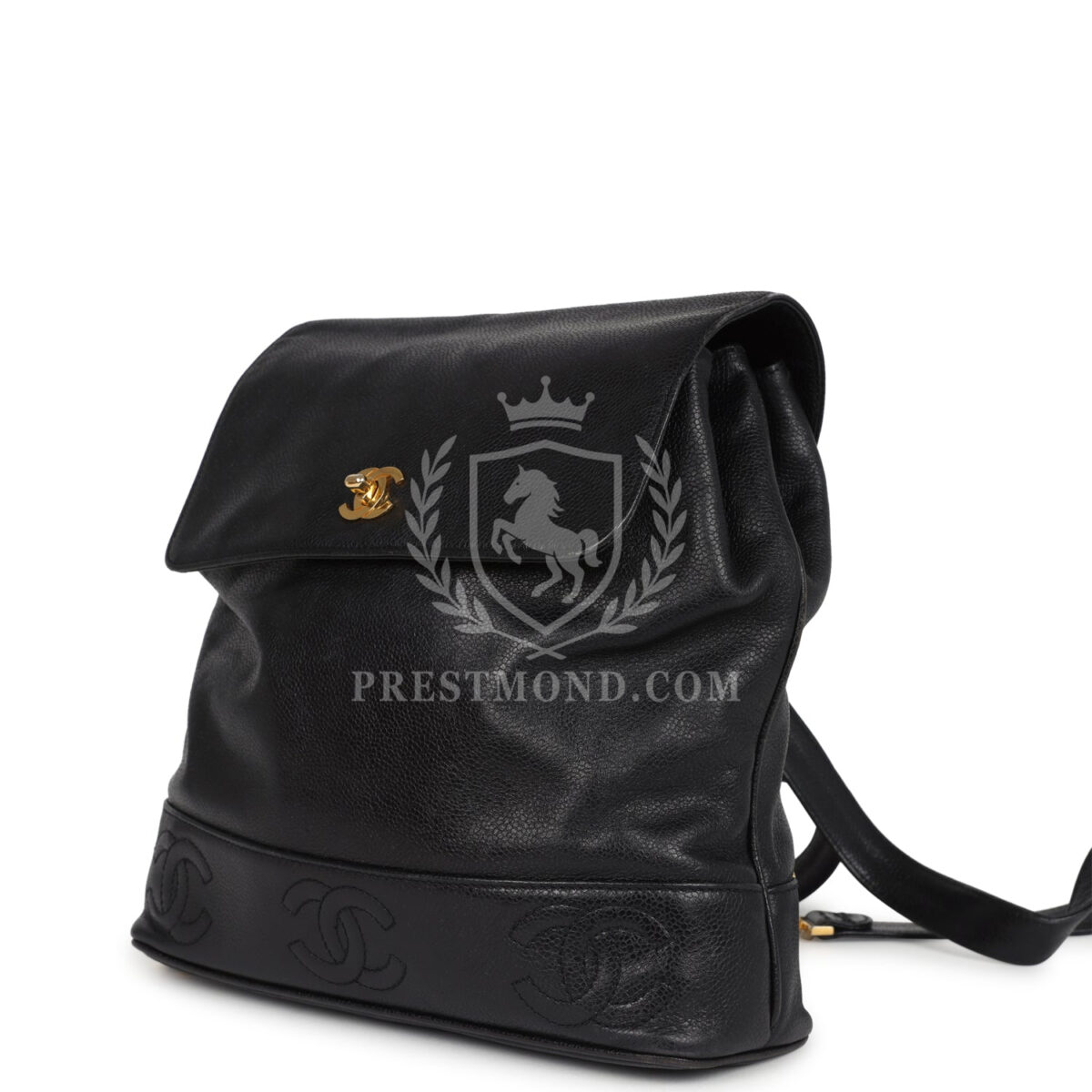 Vintage Chanel Medium CC Backpack Black Caviar Gold Hardware — изображение 5