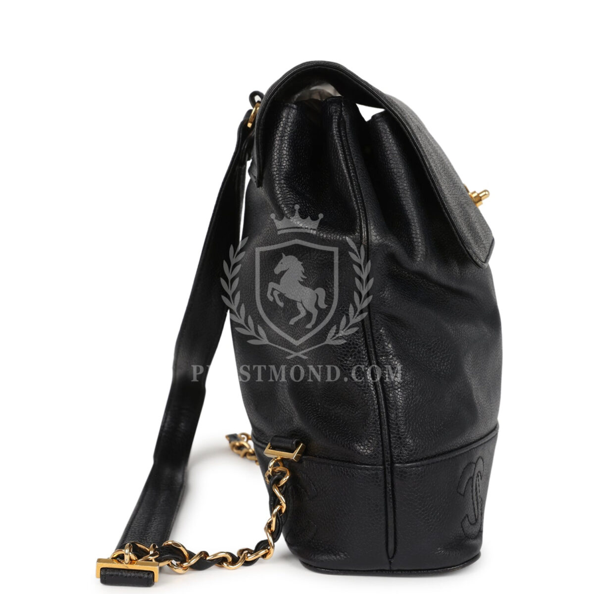 Vintage Chanel Medium CC Backpack Black Caviar Gold Hardware — изображение 3
