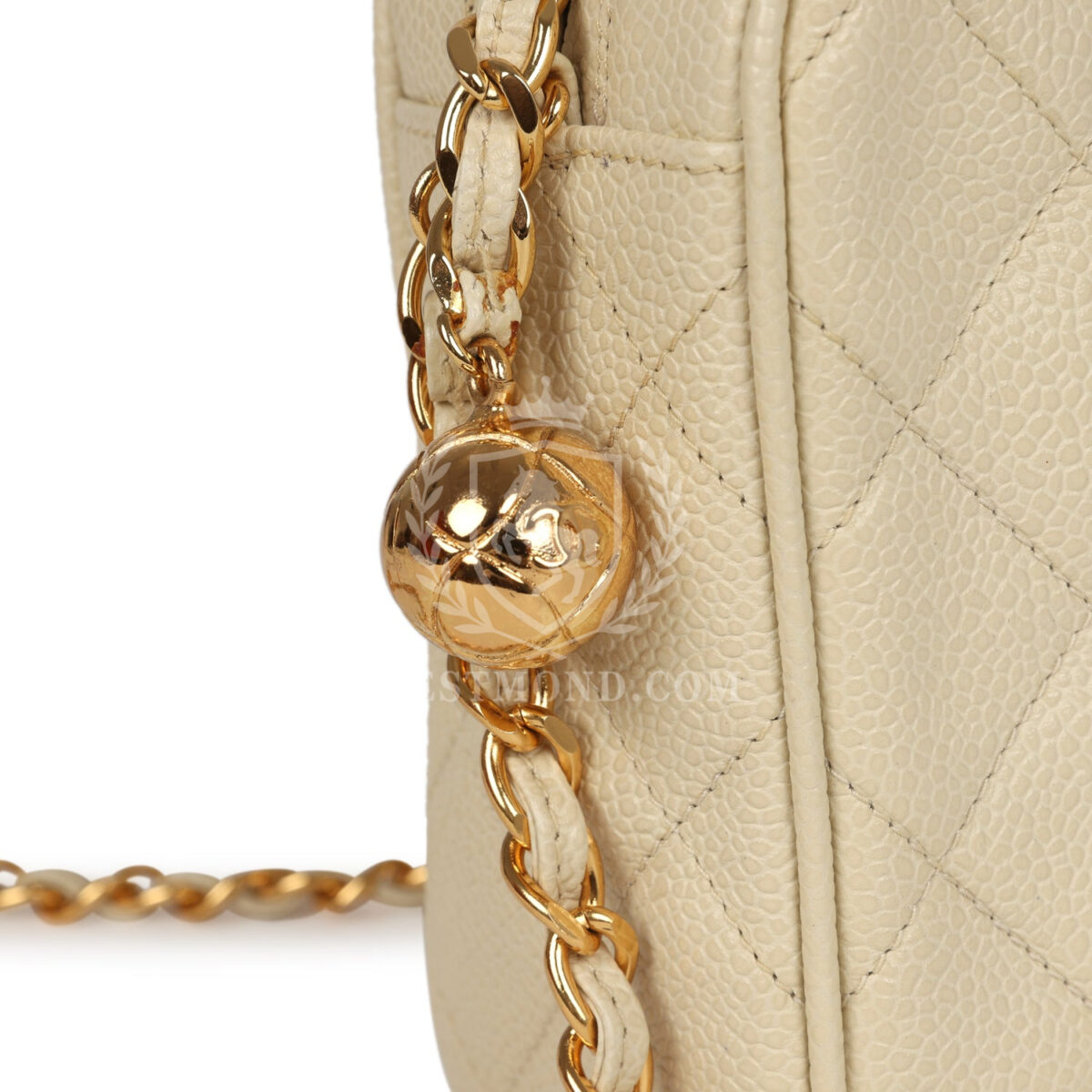 Vintage Chanel Medium Camera Bag Light Beige Caviar Gold Hardware — изображение 7