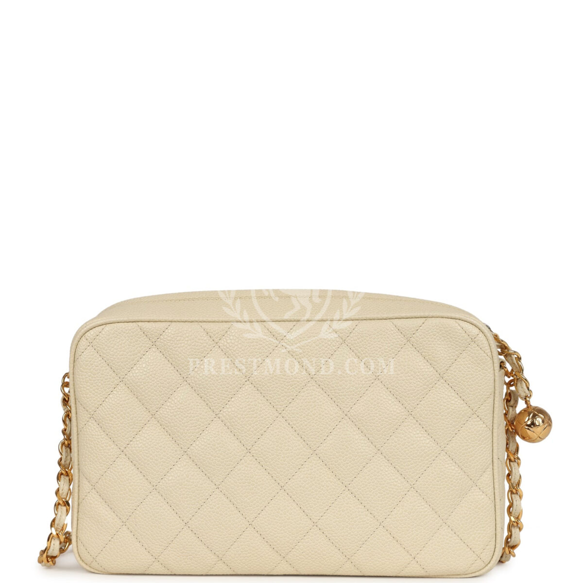 Vintage Chanel Medium Camera Bag Light Beige Caviar Gold Hardware — изображение 4