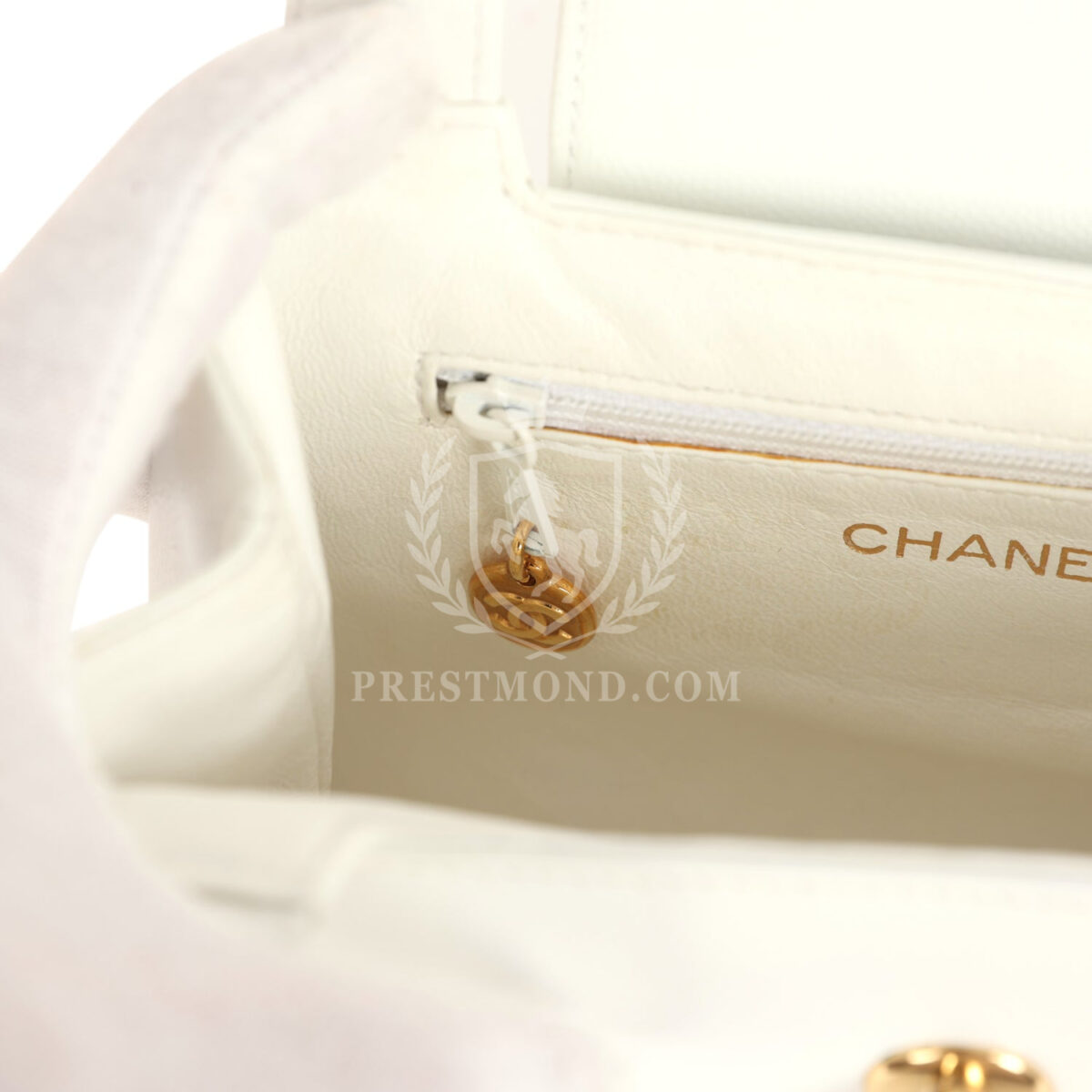 Vintage Chanel Small Kelly White Caviar Gold Hardware — изображение 9