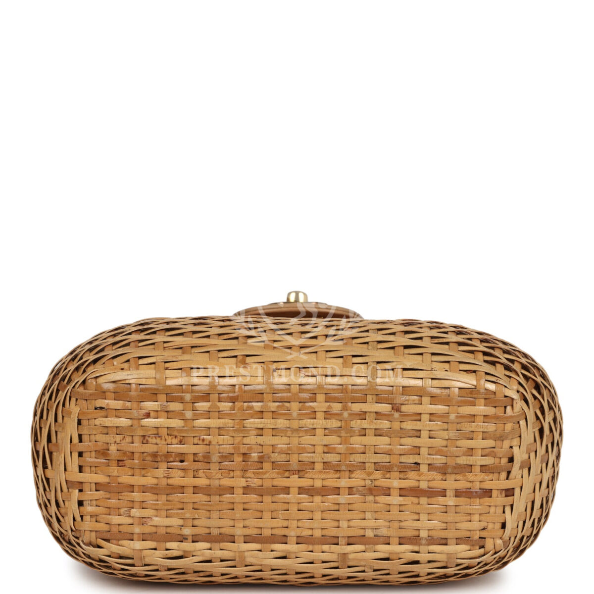 Vintage Chanel Basket Bag Beige Lambskin and Rattan Wicker Gold Hardware — изображение 7