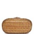 Vintage Chanel Basket Bag Beige Lambskin and Rattan Wicker Gold Hardware