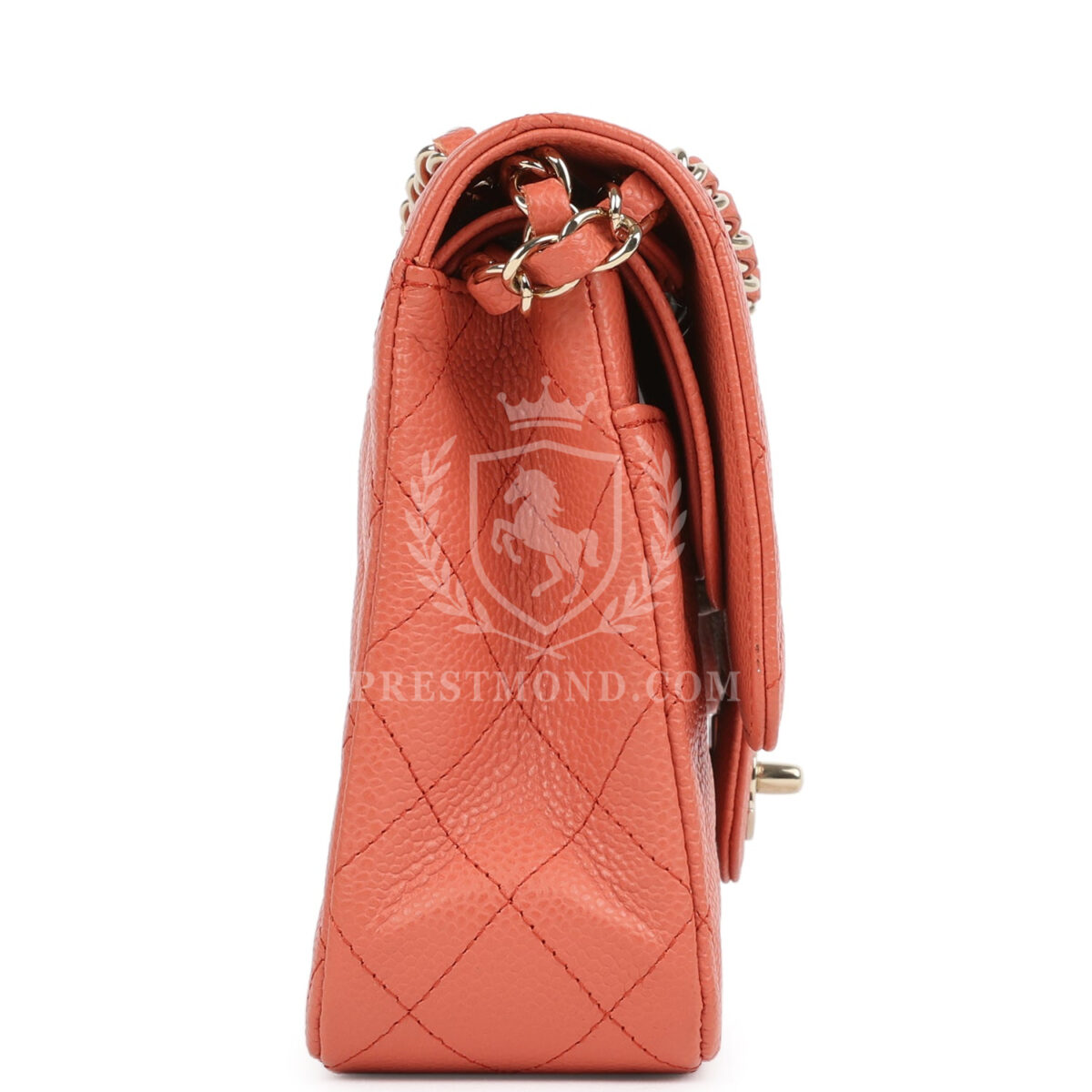 Vintage Chanel Medium Classic Double Flap Coral Caviar Light Gold Hardware — изображение 3