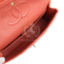 Vintage Chanel Medium Classic Double Flap Coral Caviar Light Gold Hardware