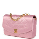 Vintage Chanel Mini Diana Flap Bag Pink Satin Gold Hardware