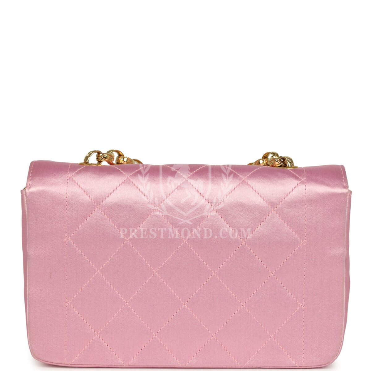 Vintage Chanel Mini Diana Flap Bag Pink Satin Gold Hardware — изображение 4