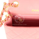 Vintage Chanel Mini Square Flap Dark Pink Lambskin Gold Hardware