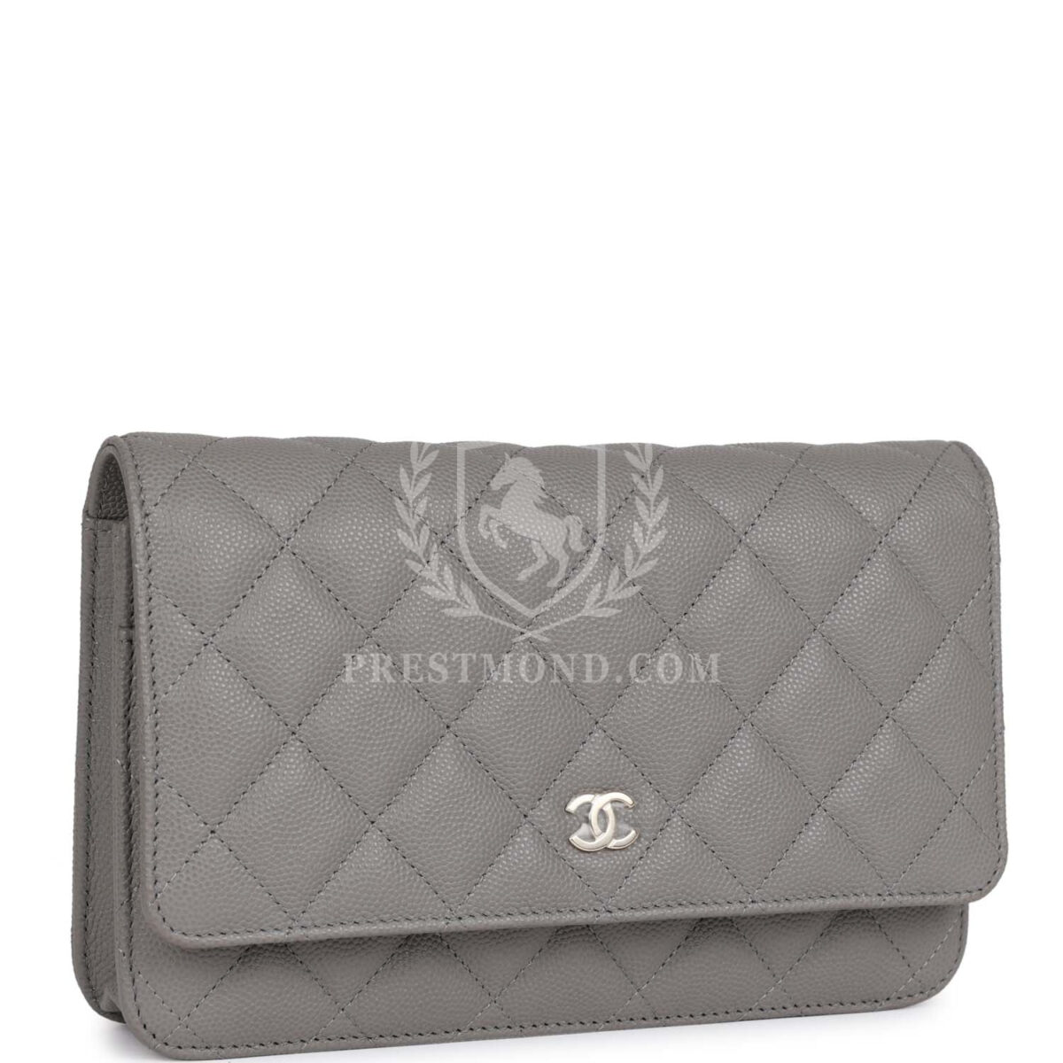 Chanel Wallet on Chain WOC Grey Caviar Light Gold Hardware — изображение 2