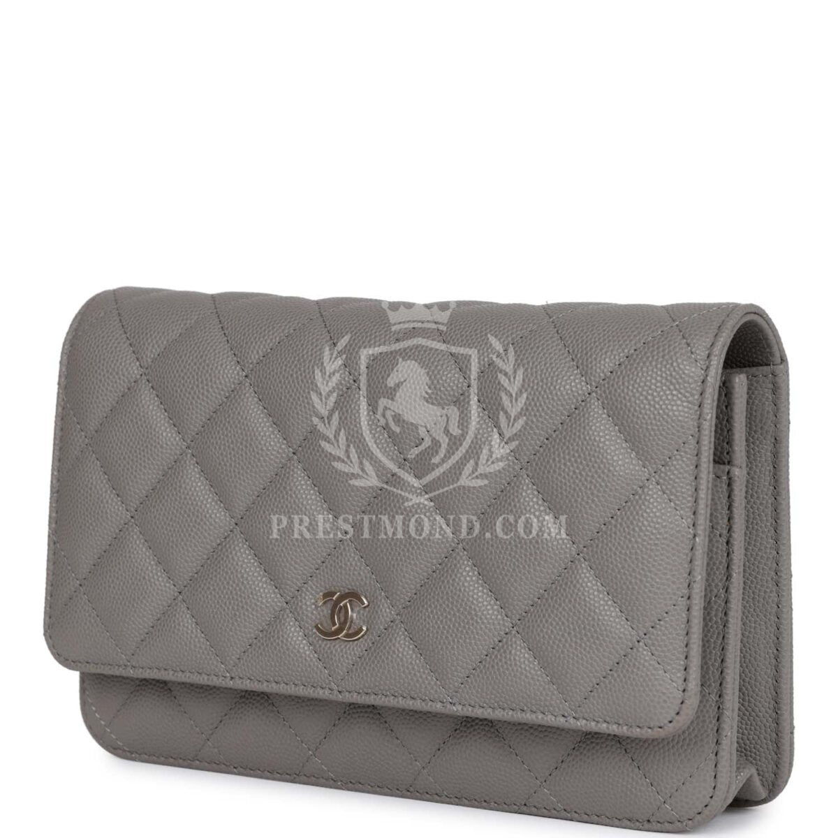 Chanel Wallet on Chain WOC Grey Caviar Light Gold Hardware — изображение 5