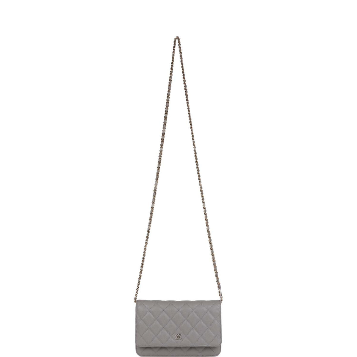 Chanel Wallet on Chain WOC Grey Caviar Light Gold Hardware — изображение 7