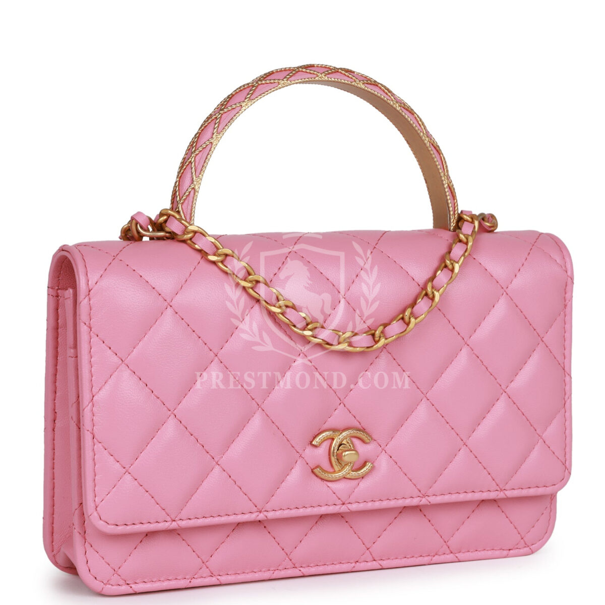 Chanel Wallet on Chain WOC Top Handle Pink Lambskin Gold Hardware — изображение 2