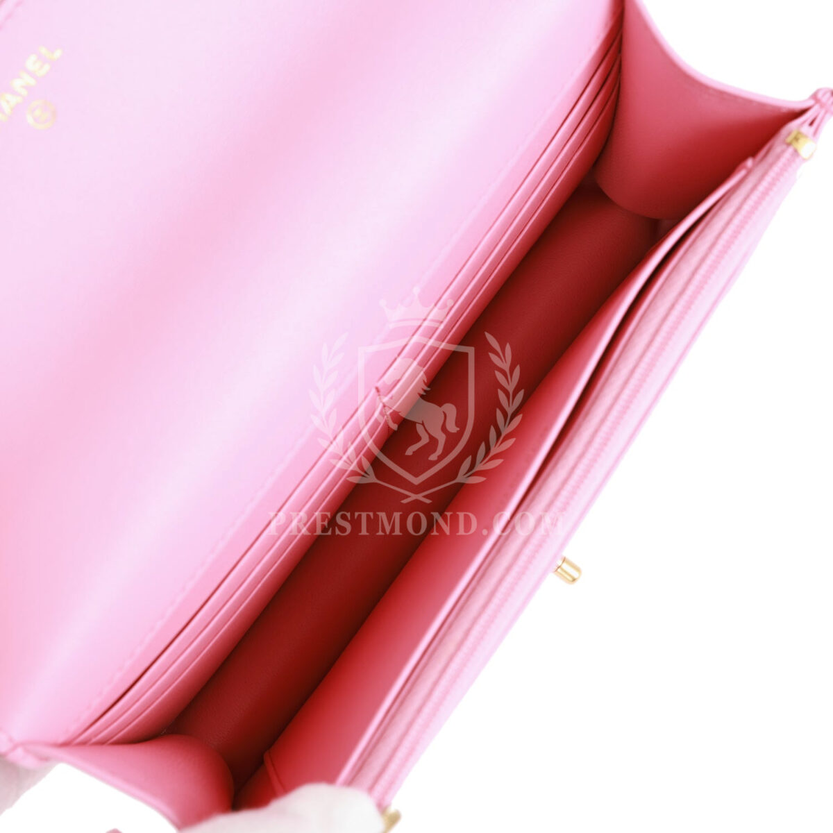 Chanel Wallet on Chain WOC Top Handle Pink Lambskin Gold Hardware — изображение 11