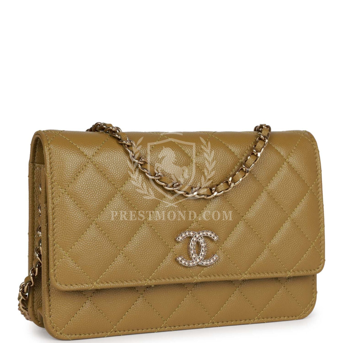 Chanel Wallet on Chain WOC Olive Green Caviar Light Gold Hardware — изображение 2