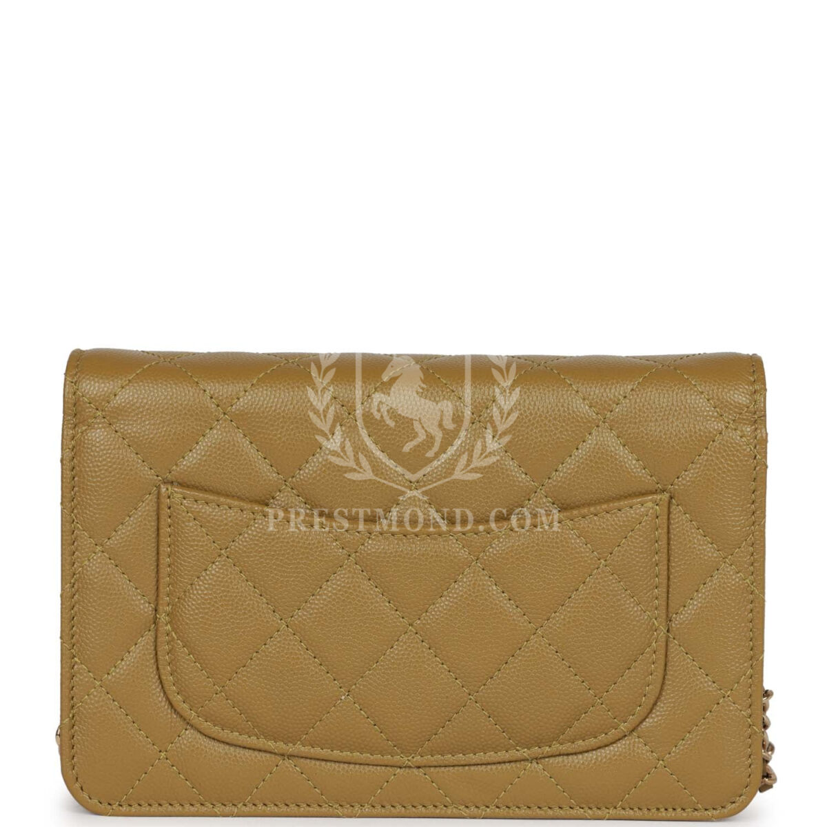 Chanel Wallet on Chain WOC Olive Green Caviar Light Gold Hardware — изображение 4