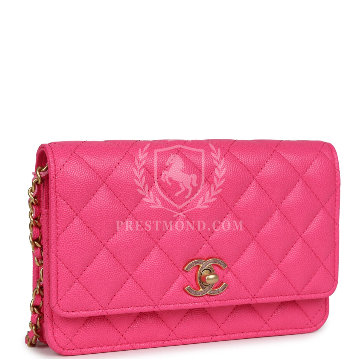 Chanel Wallet on Chain WOC Fuchsia Caviar Antique Gold Hardware — изображение 2