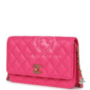 Chanel Wallet on Chain WOC Fuchsia Caviar Antique Gold Hardware