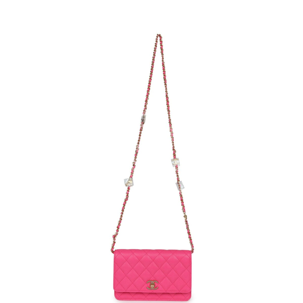 Chanel Wallet on Chain WOC Fuchsia Caviar Antique Gold Hardware — изображение 7