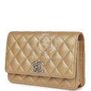 Chanel Wallet On Chain WOC Beige Iridescent Caviar Silver Hardware