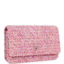 Chanel Classic Wallet On Chain WOC Pink Multicolored Tweed Gold Hardware