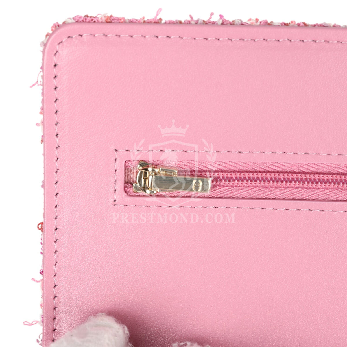 Chanel Classic Wallet On Chain WOC Pink Multicolored Tweed Gold Hardware — изображение 9