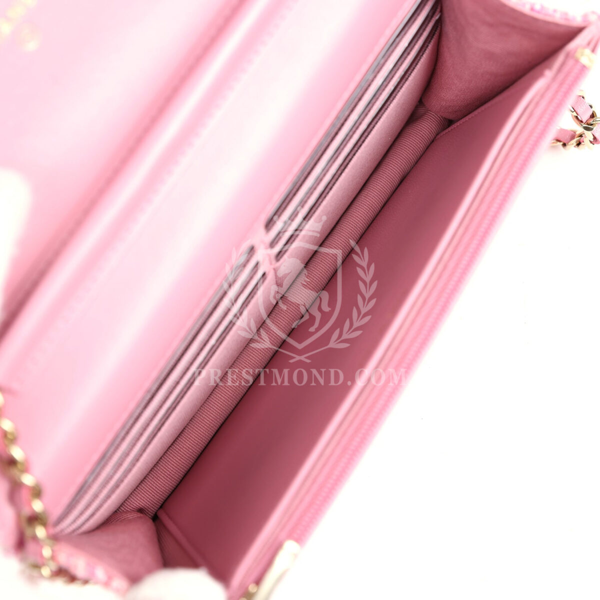 Chanel Classic Wallet On Chain WOC Pink Multicolored Tweed Gold Hardware — изображение 10