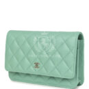 Chanel Wallet On Chain WOC Light Green Caviar Light Gold Hardware