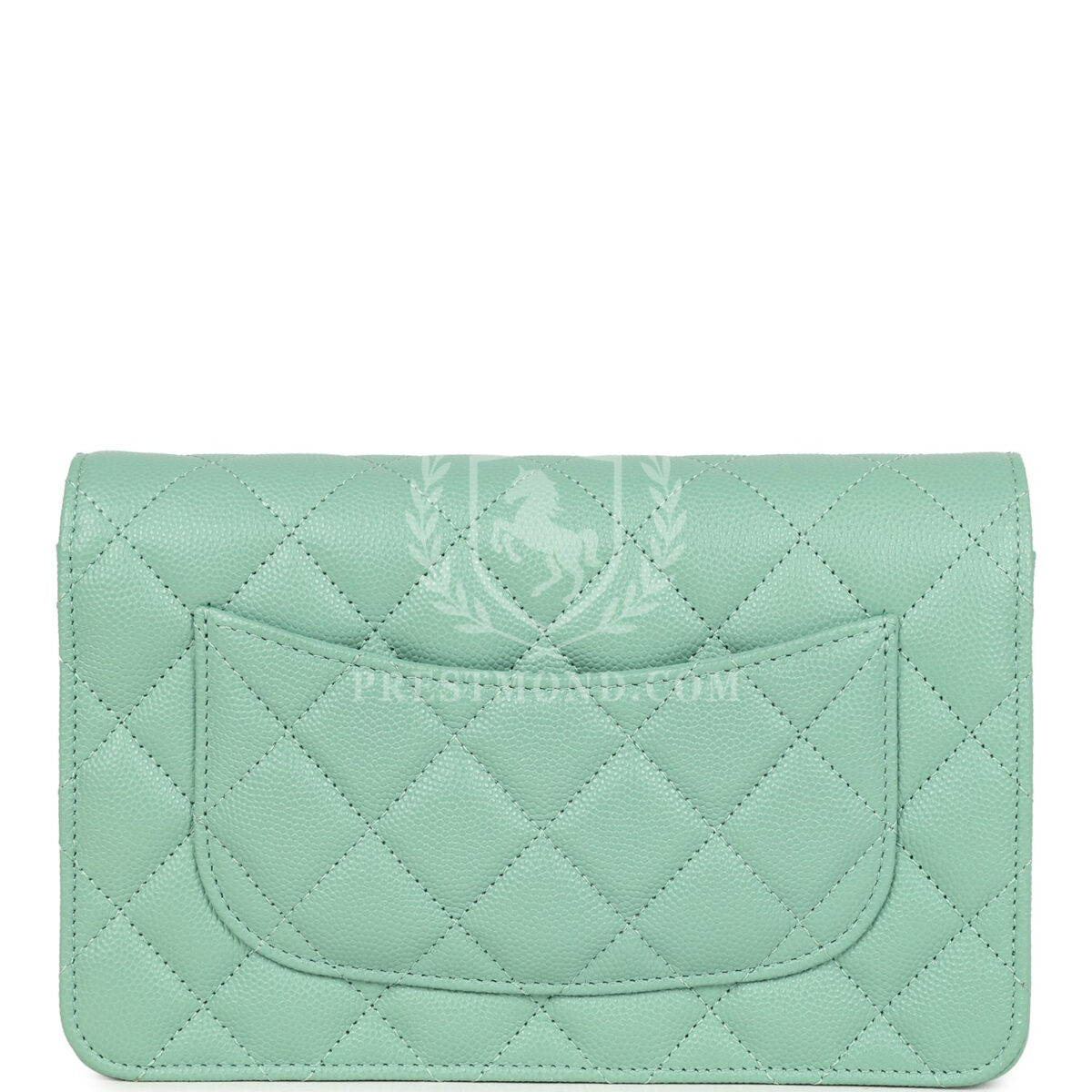 Chanel Wallet On Chain WOC Light Green Caviar Light Gold Hardware — изображение 4