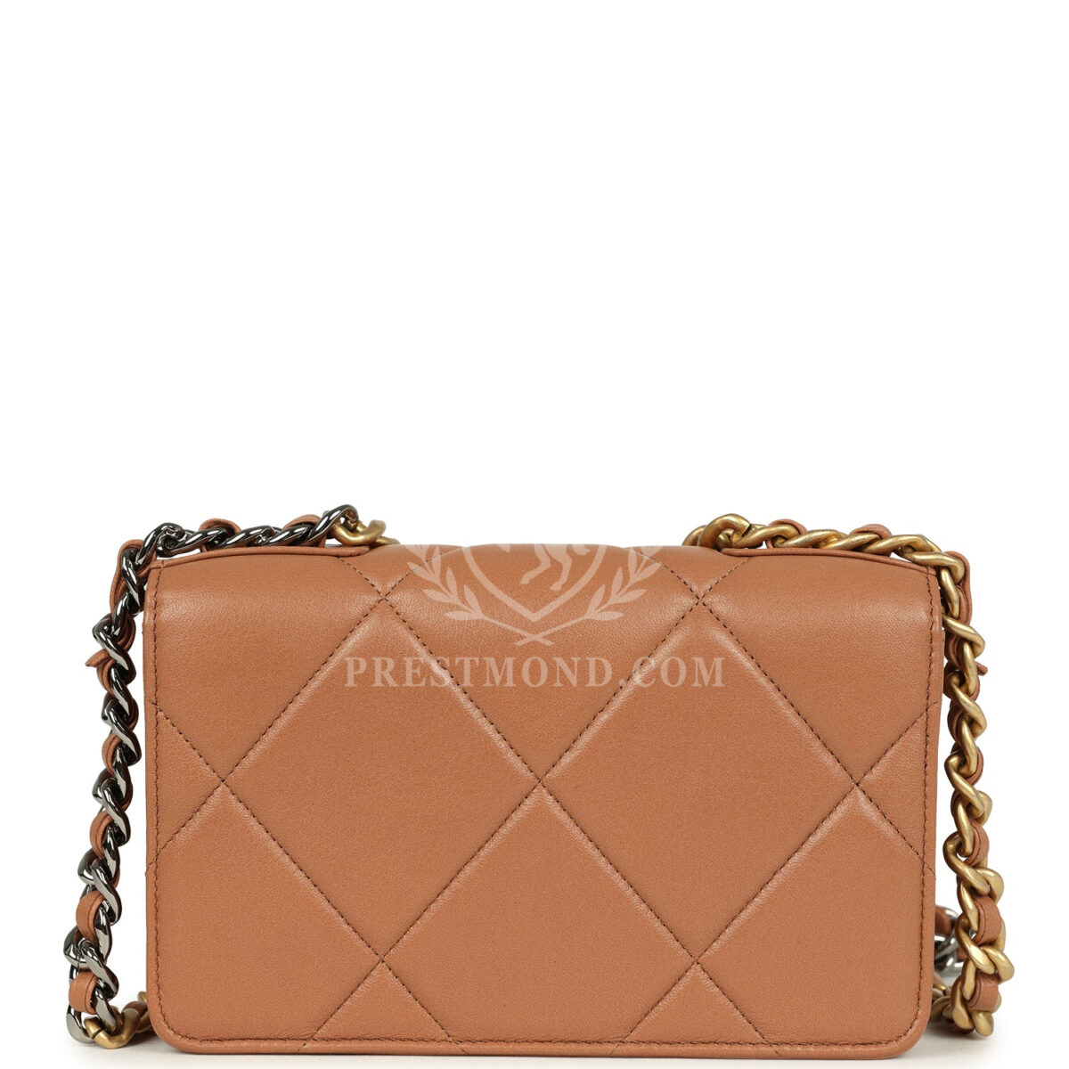 Chanel 19 Wallet On Chain WOC Brown Shiny Lambskin Mixed Metal Hardware — изображение 4