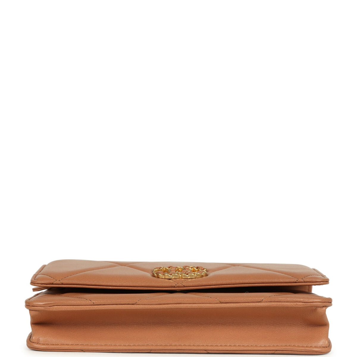 Chanel 19 Wallet On Chain WOC Brown Shiny Lambskin Mixed Metal Hardware — изображение 6