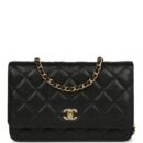 Chanel Wallet On Chain WOC Black Caviar Gold Hardware
