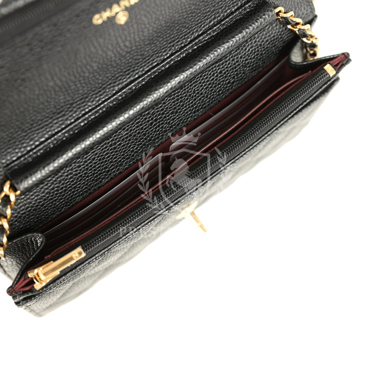 Chanel Wallet On Chain WOC Black Caviar Gold Hardware — изображение 9
