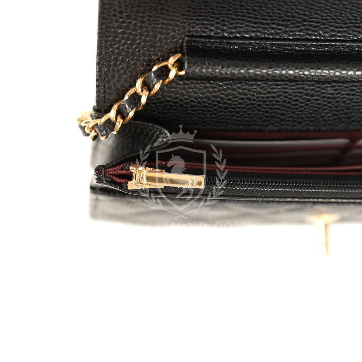 Chanel Wallet On Chain WOC Black Caviar Gold Hardware — изображение 10
