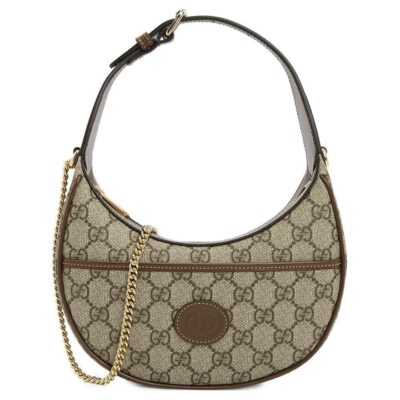 GUCCI Crescent Canvas With Leather Binding