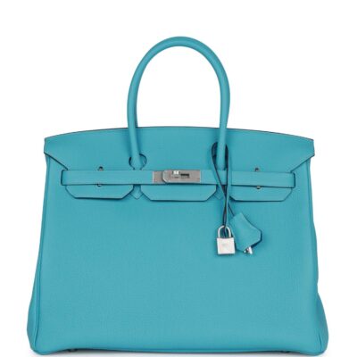 Hermes Special Order (HSS) Birkin 35 Bleu du Nord Verso Togo Brushed PHW