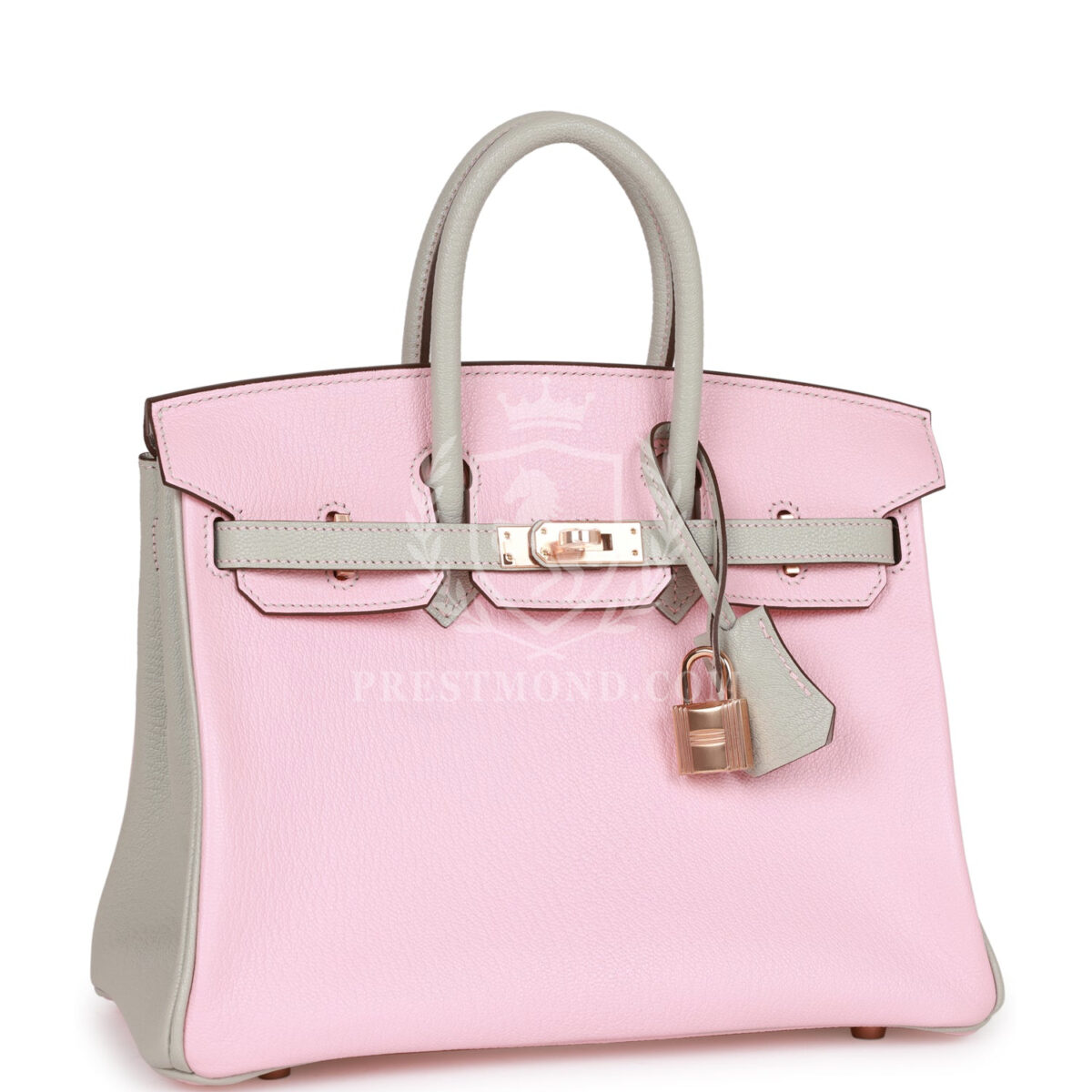 Hermes Special Order (HSS) Birkin 25 Rose Sakura and Gris Perle Chevre Mysore Rose GHW — изображение 2