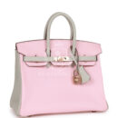 Hermes Special Order (HSS) Birkin 25 Rose Sakura and Gris Perle Chevre Mysore Rose GHW