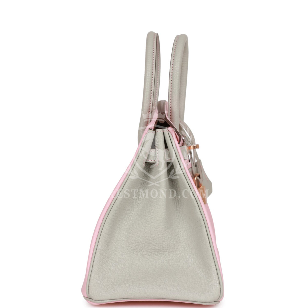 Hermes Special Order (HSS) Birkin 25 Rose Sakura and Gris Perle Chevre Mysore Rose GHW — изображение 3