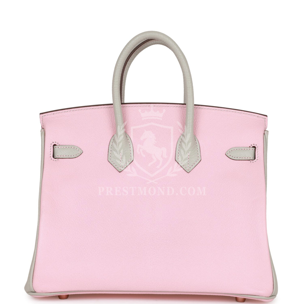 Hermes Special Order (HSS) Birkin 25 Rose Sakura and Gris Perle Chevre Mysore Rose GHW — изображение 4