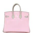 Hermes Special Order (HSS) Birkin 25 Rose Sakura and Gris Perle Chevre Mysore Rose GHW