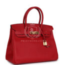 Hermes Birkin 30 Rouge Casaque Epsom GHW
