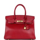 Hermes Birkin 30 Rouge Vif Tadelakt GHW
